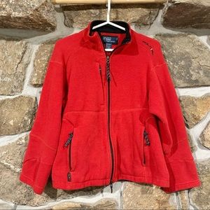 Vintage Red/Black Polo Ralph Lauren Embroidered Zip Up Sweatshirt Jacket